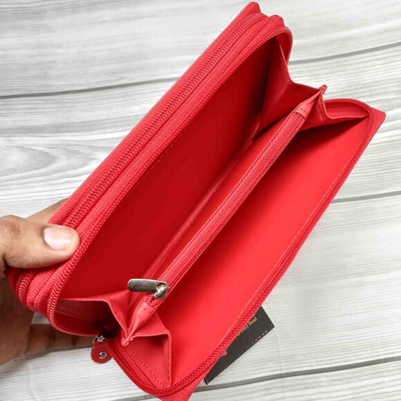 Genuine Leather Checkbook Cover, Credit Card Organizer, Long Checkbook Wallet - Picture 6 of 10